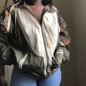 Vintage Leopard Print/Rose Windbreaker